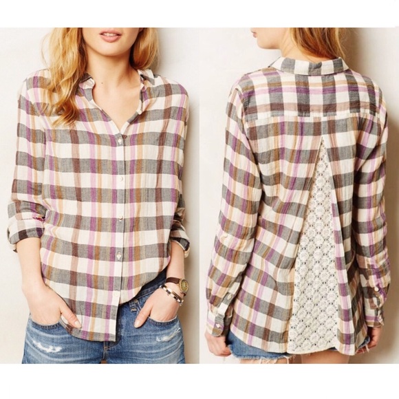 Anthropologie Tops - Anthropologie Isabella Sinclair Plaid Buttondown